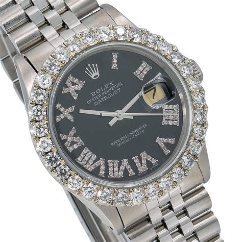 rolex black shell|Rolex 36mm Datejust diamond bezel.